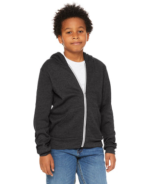 BELLA + CANVAS 3739Y Youth Sponge Fleece Full-Zip Hoodie
