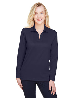 Devon & Jones DG20LW Women's CrownLux Performance Plaited Long Sleeve Polo