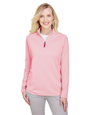 Devon & Jones DG480W Women's CrownLux Performance Clubhouse Micro-Stripe Quarter-Zip Pullover
