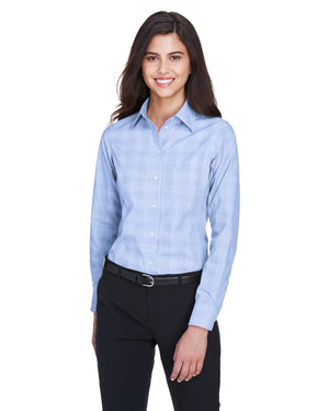 Devon & Jones DG520W Women's Crown Collection Glen Plaid Woven Dress Shirt