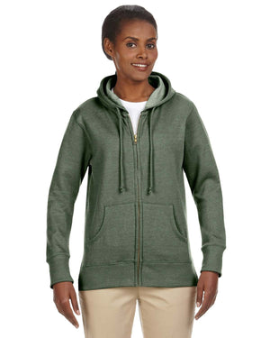 Econscious EC4580 Women's Heathered Full-Zip Hooded Sweatshirt