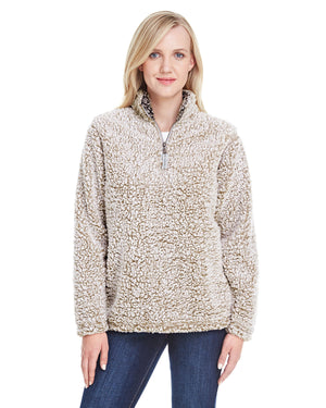 J. America 8451 Women's Epic Sherpa Quarter-Zip Pullover