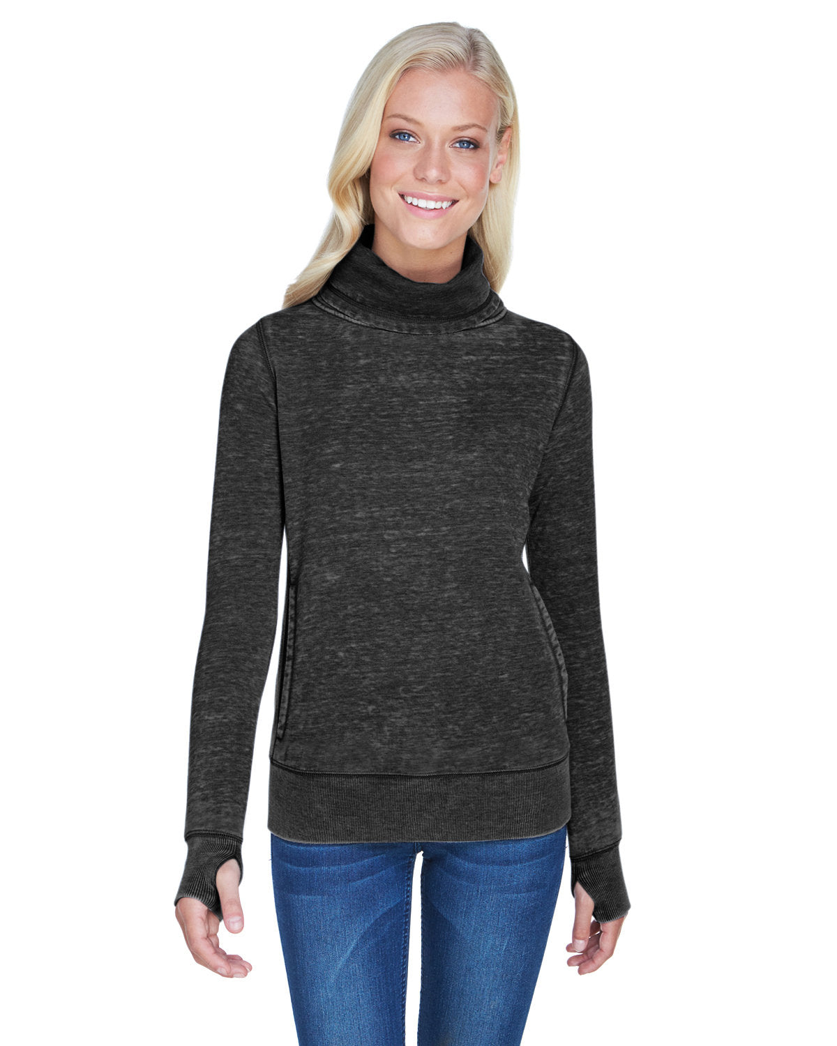 J. America 8930 Women's Zen Fleece Cowl Neck Sweatshirt – Shirts