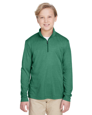 Team 365 TT31HY Youth Zone Sonic Heather Performance Quarter-Zip Pullolver