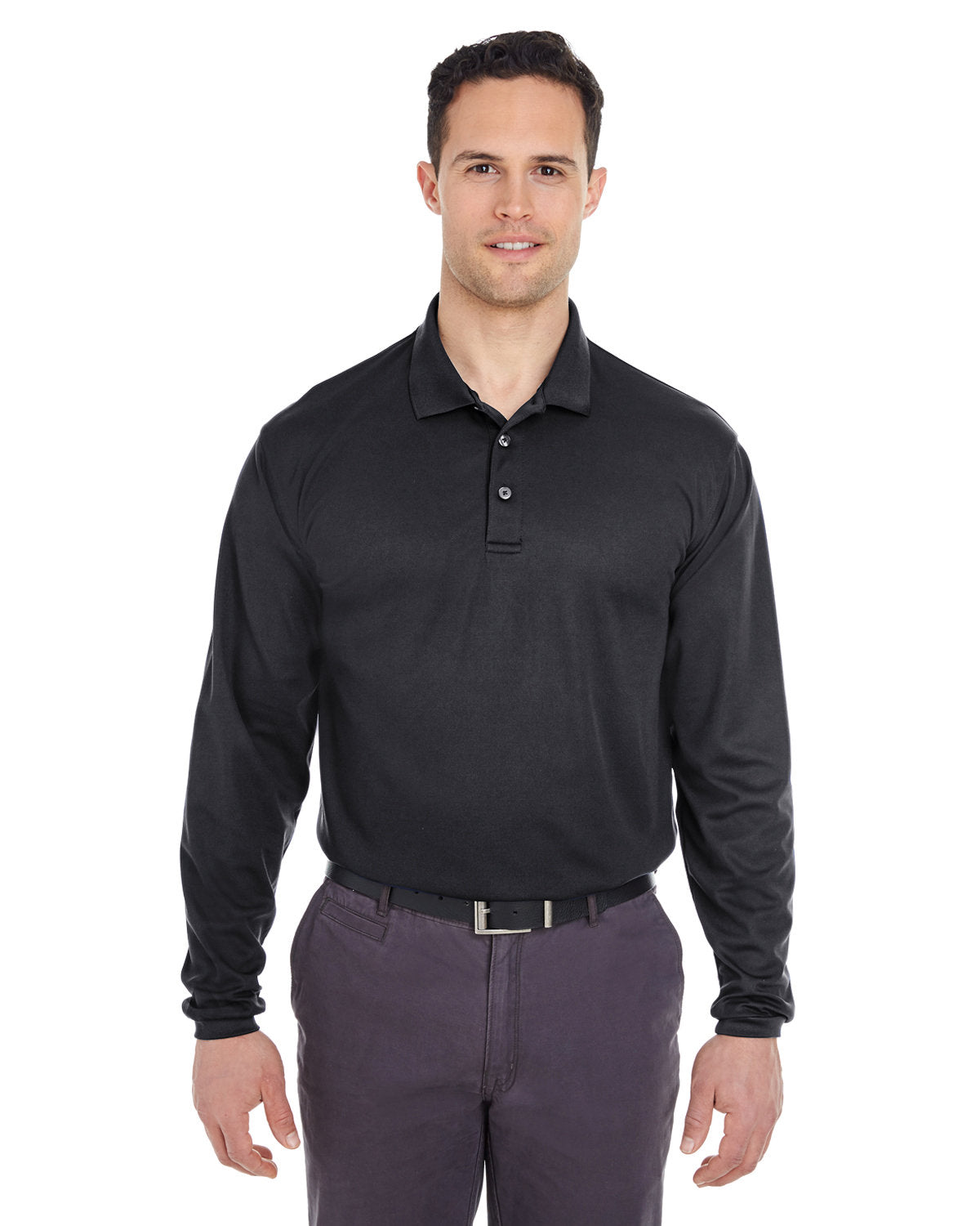 UltraClub 8210LS Adult Cool Dry Long Sleeve MeshPiqu Polo