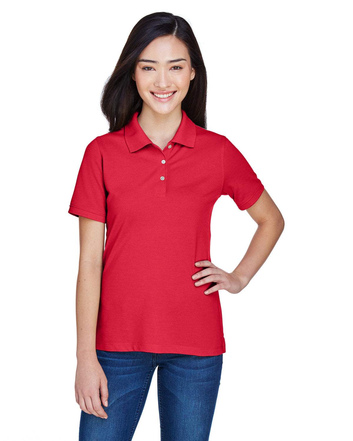 Harriton M265W Ladies 5.6 oz. Easy Blend Polo Shirts In Bulk